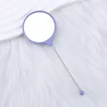 Espejo de maquillaje morado para bricolaje con cuentas, cristal HD y mango de metal - 14.6x5.4cm / Azul Sereno