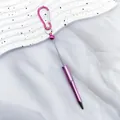 Penna a sfera perlata galvanizzata magenta con moschettone in metallo per il DIY - 1.0 Tipo Proiettile / Rosso rosa