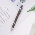 Premium brown metal stylus ballpoint pen presented on minimalist magazine background - 1.0mm Bullet Tip / Gray