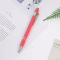 Elegant coral pink metal stylus ballpoint pen with soft-touch aluminum barrel - 1.0mm Bullet Tip / Rose Pink