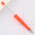 Vibrant orange DIY beadable ballpoint pen with metal rod for creative handmade crafting - Fluorescent Orange