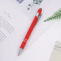 Premium red matte metal ballpoint pen with integrated stylus tip for touchscreens - 1.0mm Bullet Tip / Red