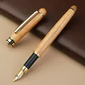 Professional business fountain pen crafted from natural bamboo wood with elegant gold accents - Bamboo Fountain Pen