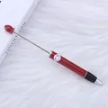 Bolígrafo rojo de bricolaje para cuentas con botón de cara sonriente y agarre negro - Rojo Vino Caqui (70)