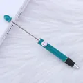Bolígrafo de cuentas color verde azulado con control deslizante de carita feliz - Azul Real (77)