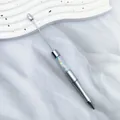 Silver beadable ballpoint pen filled with colorful star sprinkles and candy charms - 1.0mm Bullet Tip / Silver