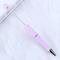 Elegant purple DIY beadable ballpoint pen featuring a faceted barrel and metal bead rod - Light Purple White