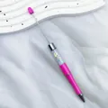Pink dopamine-colored beadable ballpoint pen featuring colorful star-shaped sprinkles decoration - 1.0mm Bullet Tip / Fluorescent Rose Red