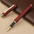 Elegant rosewood business fountain pen with gold trim and premium stainless steel nib - Beech Wood Fountain Pen