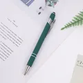 Dark green rubberized aluminum click ballpoint pen with silver metal accents - 1.0mm Bullet Tip / Dark Green