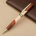 Premium handcrafted spliced rosewood ballpoint pen with elegant gold metal accents - Patchwork Ballpoint Pen