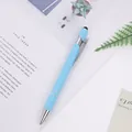 Light blue aluminum stylus ballpoint pen with sleek silver accents for business - 1.0mm Bullet Tip / Light Blue