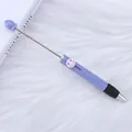 Lindo bolígrafo retráctil violeta para cuentas con un botón de cara sonriente roja - Azul Tranquilo (90)