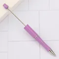 Purple glitter DIY beadable ballpoint pen for creative handmade jewelry crafts - 1.0mm Bullet Tip / Pearlescent Pink Purple