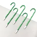 Lindo juego de bolígrafos de rayas con forma de bastón de caramelo de Navidad verde - Punta de Bala de 1,0 mm / Verde