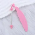 Pink feather shaped beadable bookmark stem for DIY candy color handmade jewelry crafts. - Light Pink