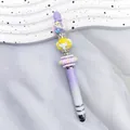 DIY beadable stylus pen with purple gradient barrel and pastel decorative beads - 1.0mm Bullet Tip / Gradient Purple