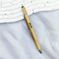 Bolígrafo multiherramienta 6 en 1 de bambú natural con nivel de burbuja y puntero táctil - Punta de Bala de 1.0mm / Color madera natural