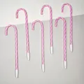Bolígrafos con forma de bastón de caramelo a rayas rosas y blancas, set de regalo. - Punta de Bala de 1,0 mm / Rosa