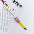 Colorful sprinkle beaded ballpoint pen with yellow barrel for DIY candy party fun - 1.0mm Bullet Tip / Macaron Yellow