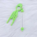 Minimalist green U-shaped hair comb and beaded pin for creative bun styling - Macaron Green