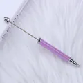 Bolígrafo de cuentas DIY con cuerpo morado y varilla de metal plateado para cuentas - Punta de Bala de 1,0 mm / 50 Piezas / Púrpura Morandi Colorido