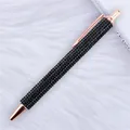 Luxury retractable ballpoint pen decorated with black rhinestones and rose gold metal trim - 1.0mm Bullet Tip / Black (Rose Gold Hardware)