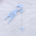 Creative light blue DIY beaded U-shaped hair fork and styling pin tool for bun hairstyles - Candy Light Blue