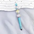 Light blue beaded touch pen with cute cream-style decorative charms - 1.0mm Bullet Tip / Candy Light Blue