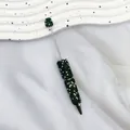 Elegant green rhinestone covered beadable ballpoint pen with sparkling AB finish - 1.0mm Bullet Tip / AB Christmas Deep Green