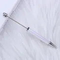 Elegante bolígrafo de cuentas iridiscente con acabado arcoíris brillante en blanco - Punta de Bala de 1,0 mm / 50 Piezas / Blanco Colorido