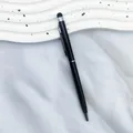 Professional sleek black metal ballpoint pen with stylus tip for business and hotel use - Black