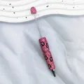 Pink rhinestone beaded ballpoint pen with leopard print pattern design - Rose Pink