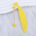 Handmade bright yellow feather-shaped DIY beading rod and decorative leaf bookmark - Yellow