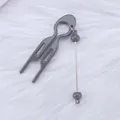 Grey U-shaped hair fork comb with DIY beaded pin tool for elegant hair styling - Bentley Grey