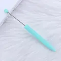 Bolígrafo de cuentas largo azul pastel con varilla de metal para joyas y manualidades - Azul claro