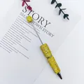 Luxury yellow AB rhinestone covered DIY beaded ballpoint pen with sparkling finish - 1.0mm Bullet Tip / AB Bright Yellow