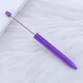 Bolígrafo de cuentas púrpura largo minimalista con varilla de metal para manualidades - Púrpura