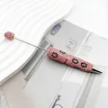 Luxury pink leopard print rhinestone beaded ballpoint pen with sparkling crystal stones - Pink
