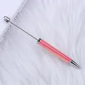 Elegante bolígrafo de cuentas degradado rosa con acabado metálico de arcoíris DIY - Punta de Bala de 1,0 mm / 50 Piezas / Rosa Barbie Colorido