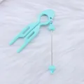 Light blue U-shaped DIY beading hair pin comb tool for creative bun styling designs - Khaki Light Green