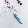 Blue rhinestone-covered ballpoint pen with AB crystal beads for DIY - 1.0mm Bullet Tip / AB Lake Blue