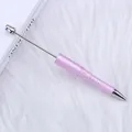 Elegante bolígrafo de cuentas galvanizado lila claro con diseño de grietas plateadas - Morado Morandi