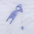 Purple DIY beaded hair pin U-shaped hair fork styling tool for elegant hair buns - Serene Blue