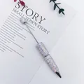 Elegant AB rhinestone beaded ballpoint pen for DIY crafts with sparkling crystal finish - 1.0mm Bullet Tip / AB Elegant White