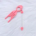 Elegant pink plastic DIY beaded U-shaped hair fork pin for creative hair bun styling - Barbie Pink