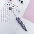 Purple AB rhinestone DIY beadable ballpoint pen with full diamond coverage for crafts - 1.0mm Bullet Tip / AB Crystal Purple