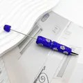 Luxury royal blue rhinestone beaded ballpoint pen with sparkling leopard print design - Klein Blue
