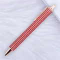 Luxury red rhinestone ballpoint pen with rose gold trim and a retractable design - 1.0mm Bullet Tip / Red (Rose Gold Hardware)