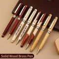 Luxury handcrafted wooden ballpoint pens with brass accents in various wood grains - Bookmark Gift Box Without Pen